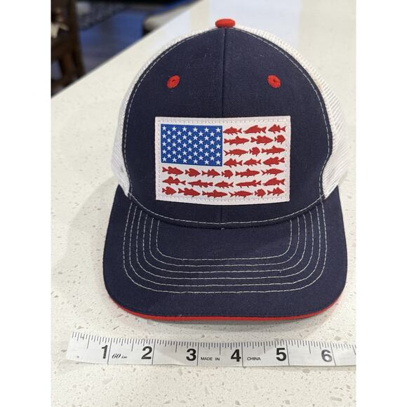 Arcadian Outfitters Fish And Flag Snapback Trucker‎ Hat - Picture 2 of 6